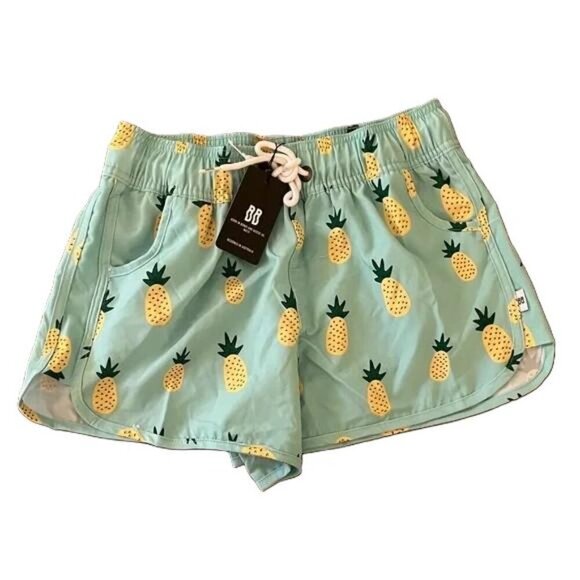 Bondi Beamers Pineapple Print Women's Athletic Shorts - Picture 1 of 6
